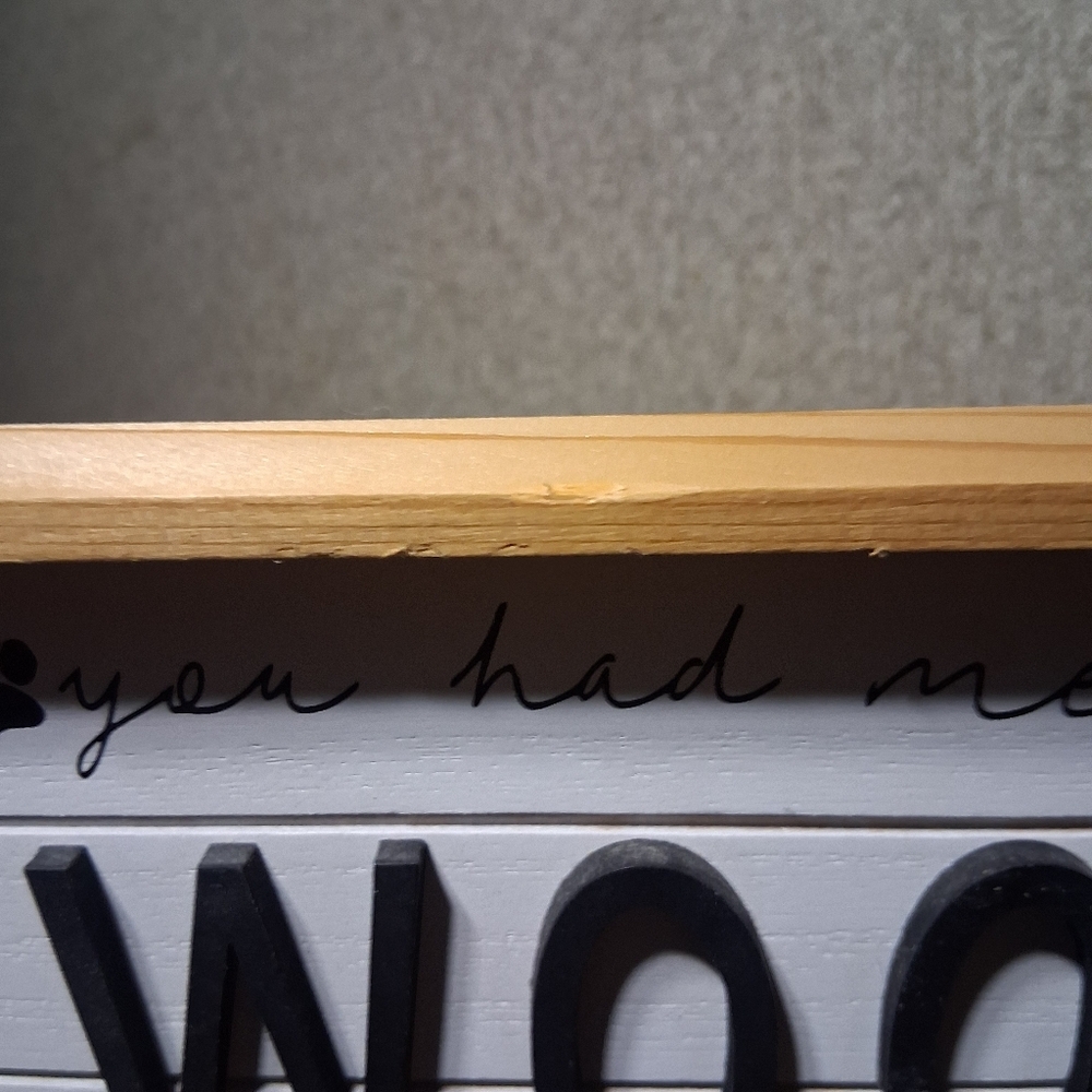 You Had Me At Woof Small Home Decor Sign Dog Mom Dog Lover Farmhouse Chic Rustic - Picture 3 of 4